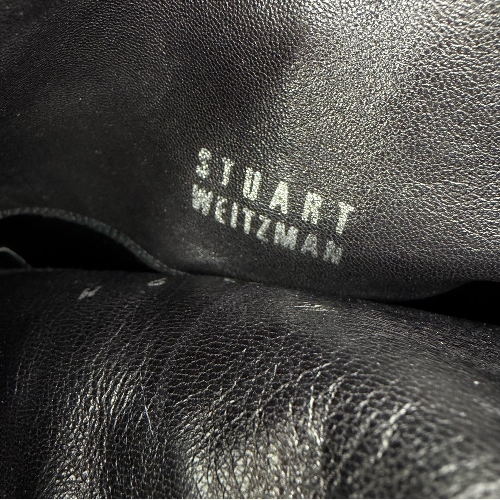 Stuart Weitzman All Suede Over The Knee Black Boots, Size 9 - Picture 8 of 12